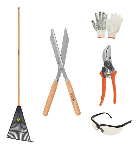 Imagen de Kit Jardin Tramontina Tijera Mango Grande. Mediano Y Chico - Naranja claro