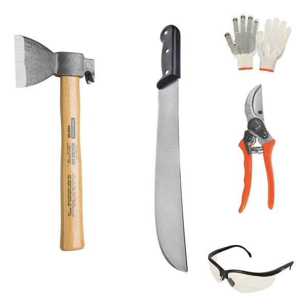 Imagen de Kit Jardin Tramontina Tijera Mango Grande. Mediano Y Chico - naranja/marron claro
