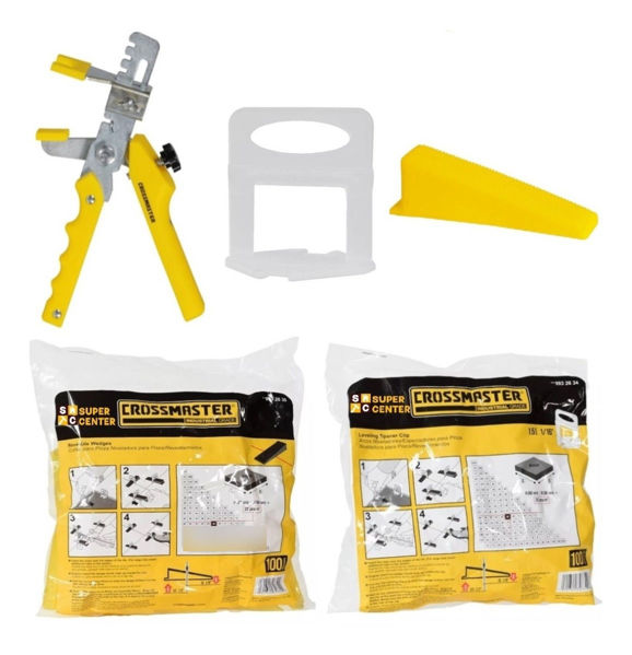 Imagen de Kit Nivelador Separador Ceramicos Crossmaster Pinza + 200 Pc - 1.00mm