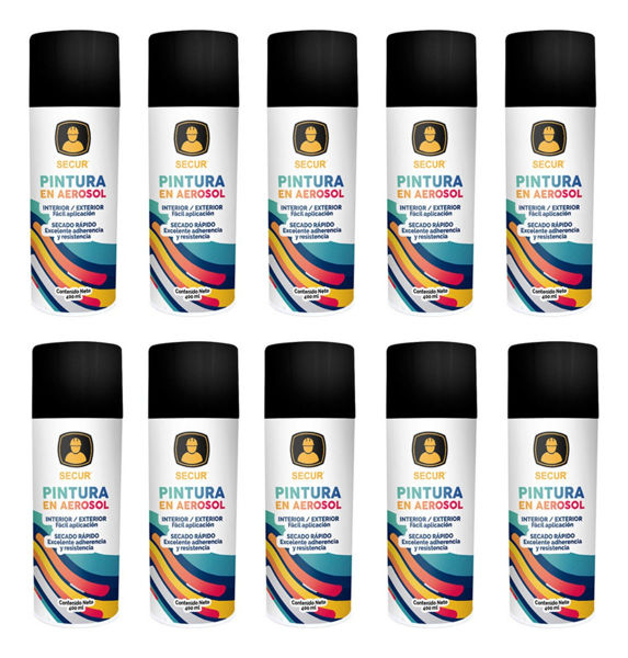Imagen de Pintura En Aerosol Byp Esmalte Color Negro Mate 12 Uni -sc- - Negro Mate