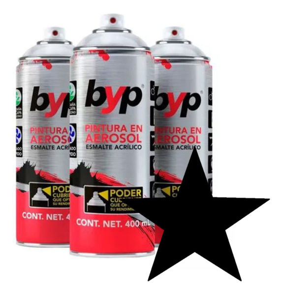 Imagen de Pack Pintura En Aerosol Byp Esmalte Acrílico Azul 3uni  -sc- - Negro Mate