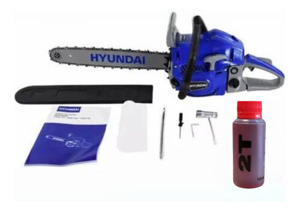Imagen de Motosierra A Nafta Hyundai 45cc Turbo 400 2.4h + Regalo -sc- - Azul/Negro