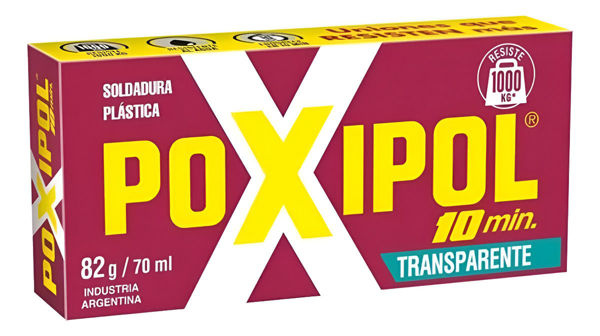 Imagen de Poxilina 70gr Masilla Bicomponente Pega En 10 Minutos -sc- - poxipol transparente