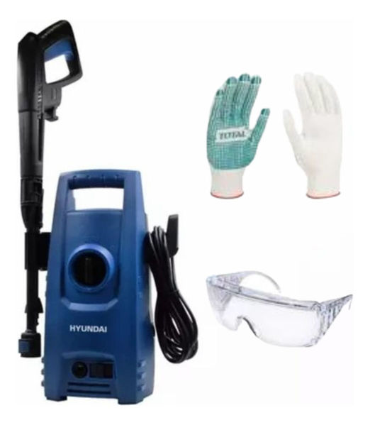 Imagen de Hidrolavadora Hyundai 105bar 1500w + Manguera Tricapa 10mts - Azul acero