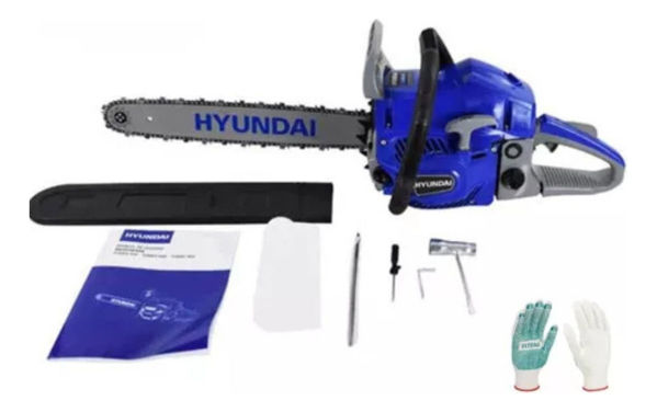 Imagen de Motosierra Hyundai 45cc 18   Turbo 450 - 1 Año De Garantía - Azul acero