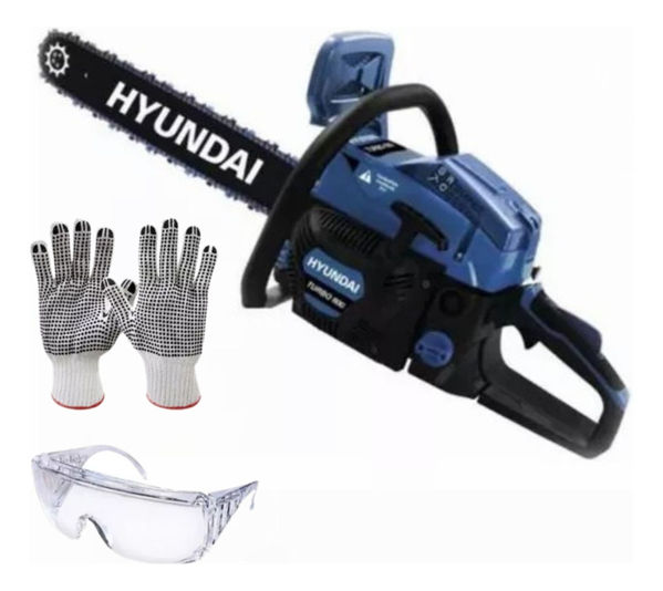 Imagen de Motosierra Hyundai 20  52cc Turbo 600 - Nafta - - Azul y Negro