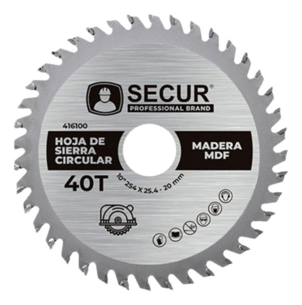 Imagen de Disco Para Sierra Circular 10  (254 Mm) 5.000 Rpm 40 Dientes
