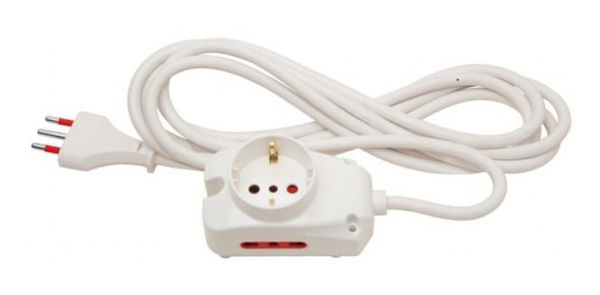Imagen de Alargue Multiple 1 Schuko + 2 Tres En Linea 3 Metros -sc-