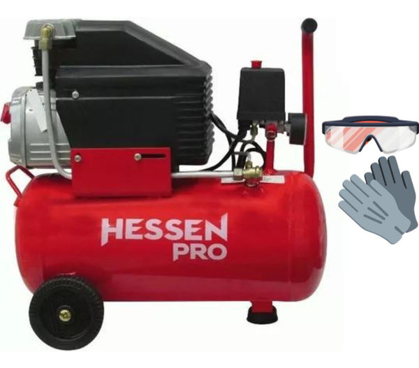 Imagen de Compresor De Aire Eléctrico Hessen 016-6700 24l 2hp - Sc -