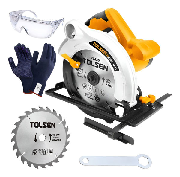 Imagen de Sierra Circular Tolsen 7 1/4 185mm 1300w 65 Mm 90°/44 Mm -rr