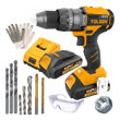 Imagen de Taladro Inalámbrico Tolsen 20v 2ah Percutor 13mm Brusles -rr