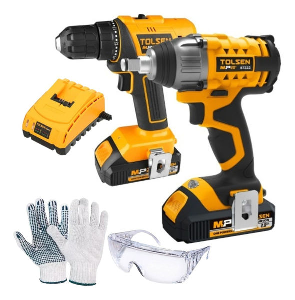 Imagen de Set Pistola De Impacto 1/2 + Taladro 10mm 20v Tolsen - Sc - 
