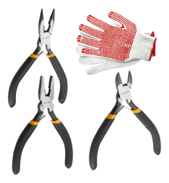 Imagen de Mini Alicates Tolsen Corte Diagonal 4.5 Pulgadas 3 Piezas Sc