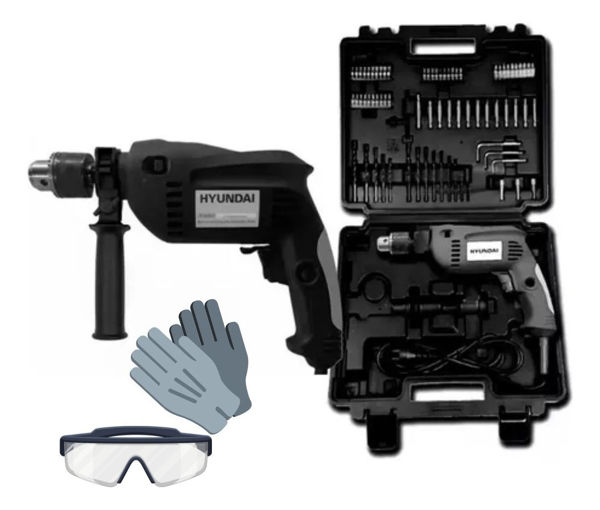 Imagen de Taladro Percutor Eléctrico De 13mm Hyundai 550w 72pcs -sc-