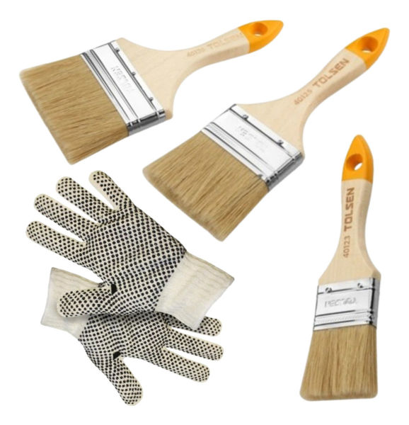 Imagen de Pincel De Pintura Plano Tolsen 2-3-4 Cerdas Blancas - Sc -