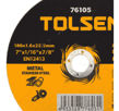 Imagen de Disco De Corte Metal Y Acero Inoxidable Tolsen 7 Pulgadas Sc