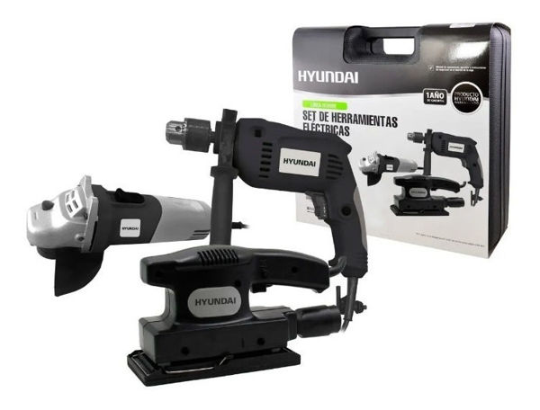 Imagen de Combo Amoladora + Taladro + Lijadora Hyundai Hy9006+ Maletin