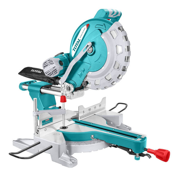 Imagen de Sierra Ingletadora Deslizable Total 2400w - 12 Pulgadas, 305mm - 5.000rpm - Incluye Disco, Bolsa Recolectora, Barra Extensora Y Sargento - Ts42183057
