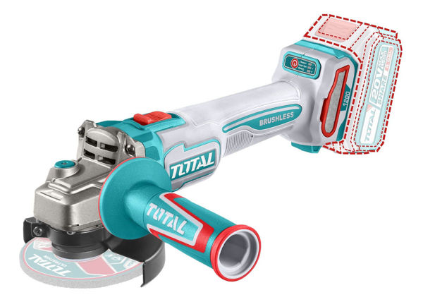 Imagen de Amoladora Inalámbrica Total 20v Industrial - Motor Brushless, Sin Carbones 1200w - 4.1/2 Pulgadas, 115mm - No Incluye Batería Ni Cargador - Tagli221153
