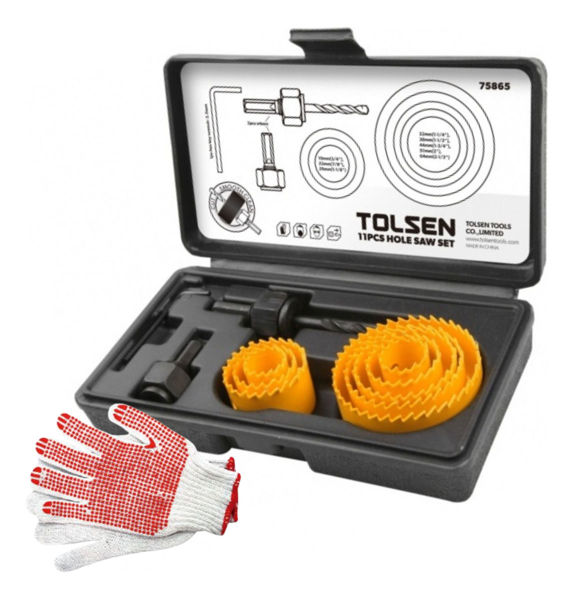 Imagen de Set Mecha Sierra Copa Bimetalica Tolsen 19-64mm De 11 Piezas