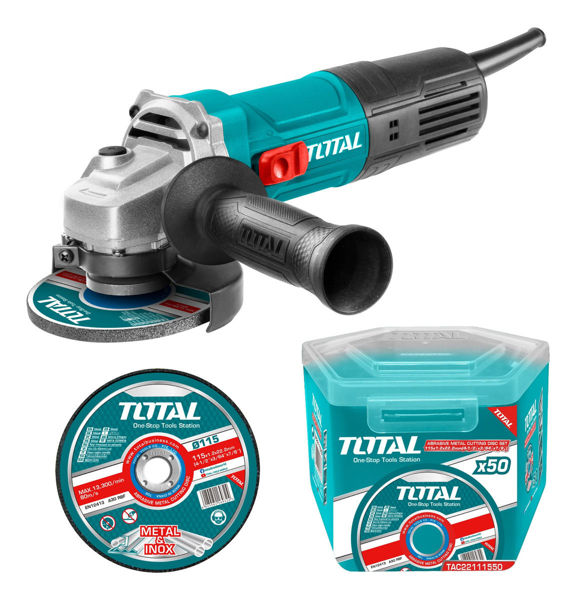 Imagen de Kit Total Amoladora Industrial 750w, 4.1/2'' 115mm + 50 Discos De Corte Metal 1.2mm
