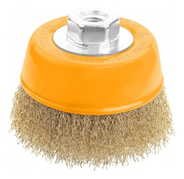 Imagen de Cepillo De Alambre Conico Tolsen 100mm De Hilo M14x2 - Sc -