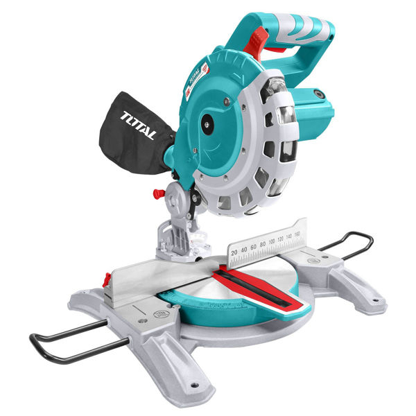 Imagen de Sierra Ingletadora Total 1400w - 8.1/4 Pulgadas, 210mm - 5.000rpm - Incluye Disco, Bolsa Recolectora Y Barra Extensora - Ts42142107