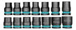 Imagen de Set Tubos De Impacto Total Bocallaves Cortos 1/2'' 14 Piezas Color Negro