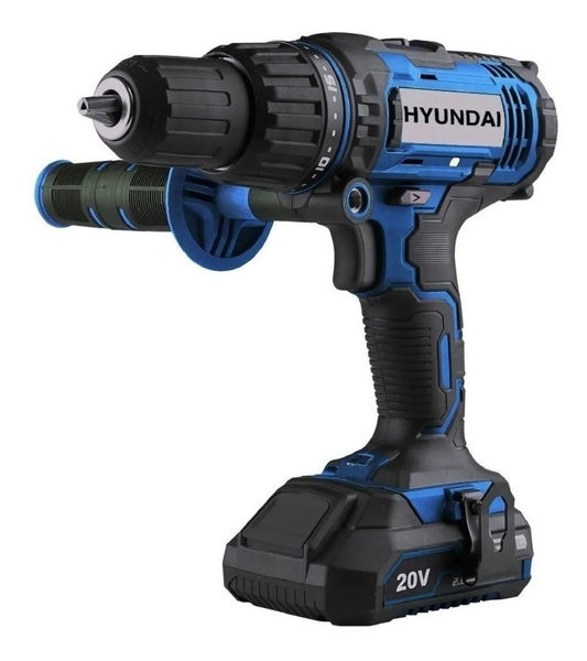 Imagen de Taladro Percutor Atornillador Inalámbrico De 10mm Hyundai Hycd20 20v + Accesorio 220v