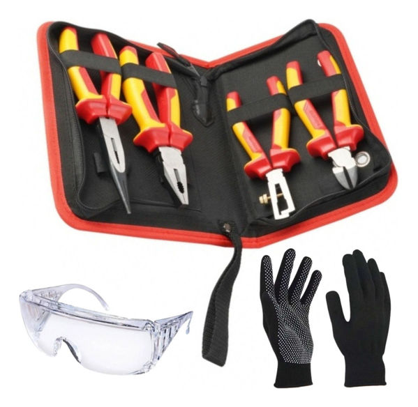 Imagen de Alicates Aislados Tolsen 160mm 180mm 200mm Set 4 Piezas -sc-