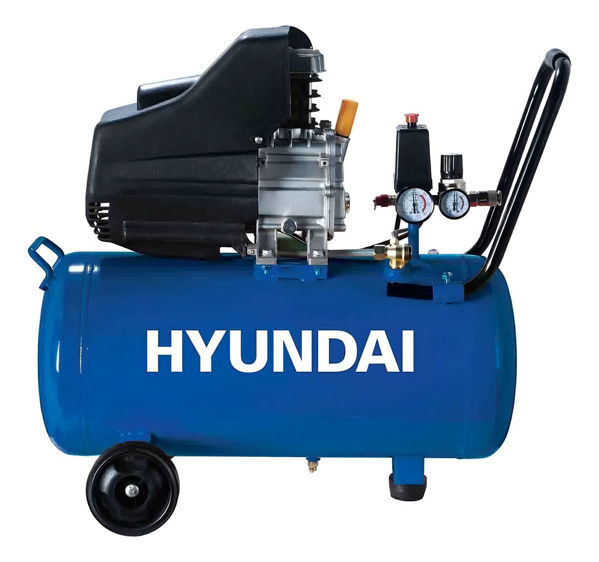 Imagen de Compresor De Aire Eléctrico Portátil Hyundai 50 Lts 2 Hp Rex Color Azul Frecuencia 60 Hz