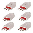 Imagen de Ficha Macho 3 En Linea 10 Amp Conatel Pack X 6 Blanco -sc- 