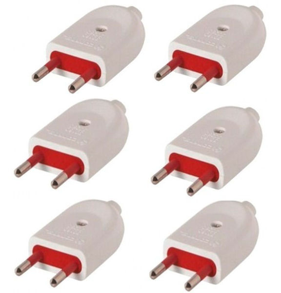 Imagen de Ficha Macho Modular 2 Polos Sin Tierra 10 Amp Pack X 6 -sc-