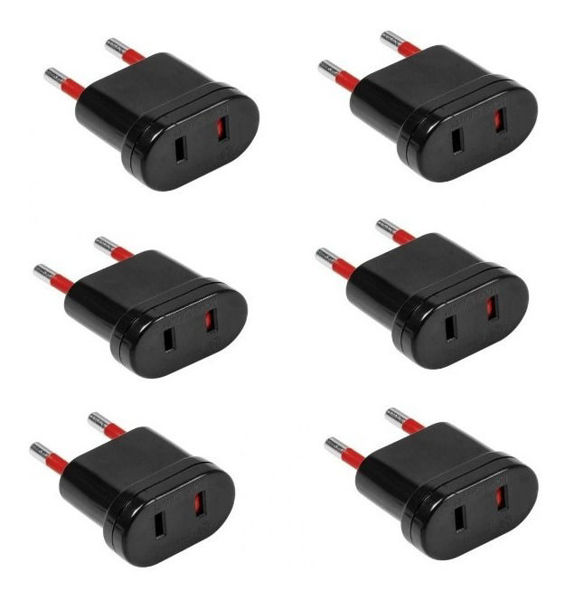 Imagen de Adaptador Conatel Salida Americana Negro Pack X 6 -sc-