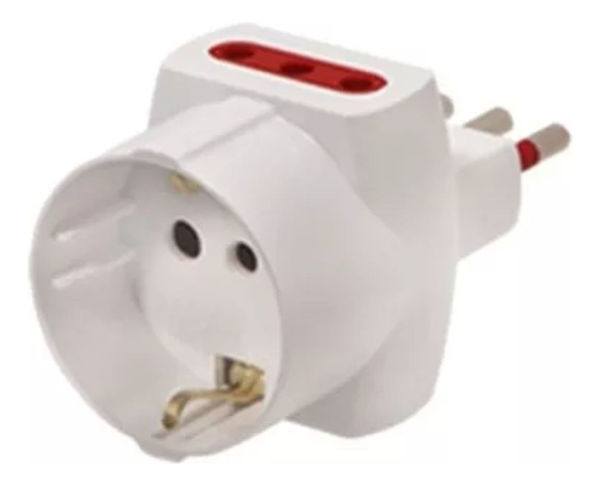 Imagen de Ficha Derivacion Multiple 3 En Linea + Schuko Blanco Conatel