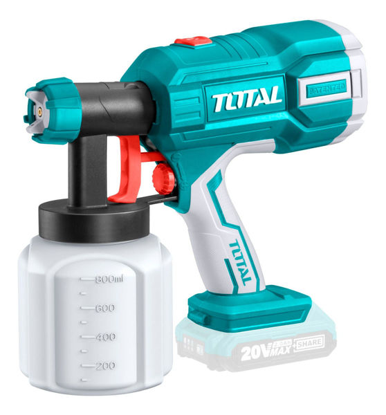 Imagen de Equipo/pistola Para Pintura Inalámbrica Total 20v - Flujo 600ml P/min, Capacidad 800ml, 40din-s - No Incluye Batería Ni Cargador - Tsgli2001
