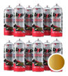 Imagen de Pintura Aerosol Byp Set 12 Unidades Dorado/plateado -sc-