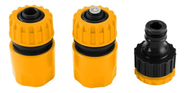 Imagen de Conector De Manguera Con Acople Rapido 3 Piezas 19mm -ss-