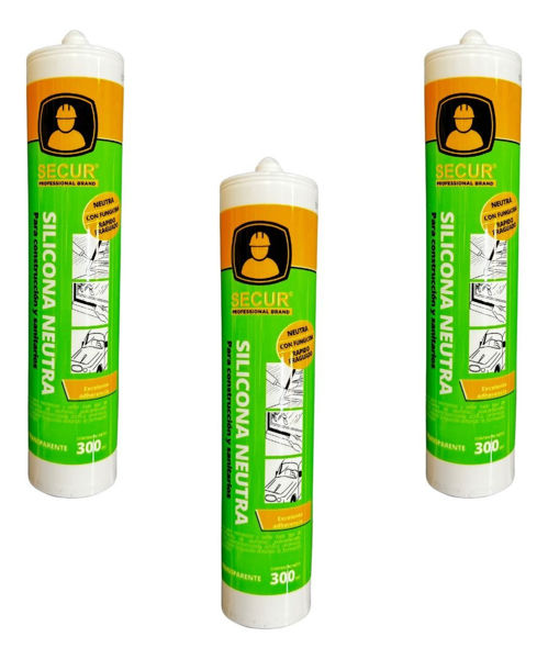 Imagen de Silicona Neutra Transparente 300ml Oferta X 3 Secur -sc-