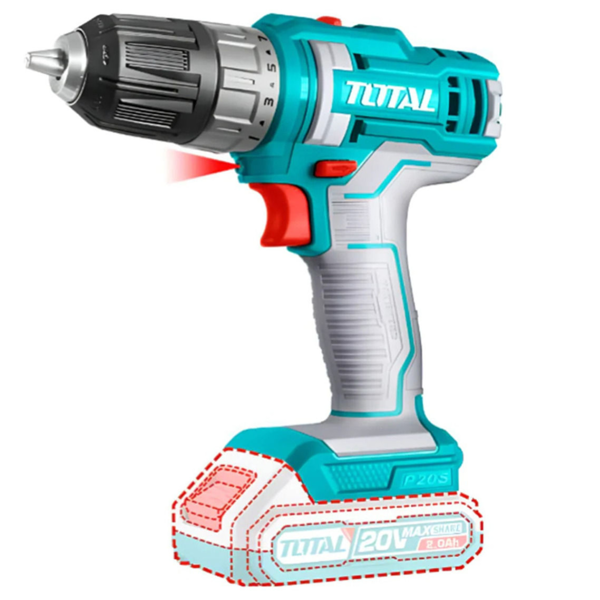 Imagen de Atornillador Inalámbrico Total 10mm, 45nm - A Batería 20v Color Turquesa