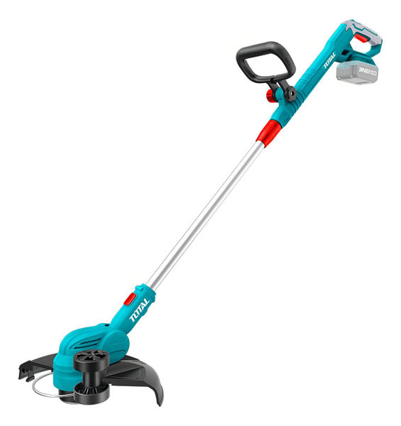 Imagen de Bordeadora Inalámbrica Total 20v - Diámetro Corte 30cm, Tanza 1.6mm, 5 Metros - Liviana, Ajustable - Con Varilla Limitadora Y Rueda Auxiliar - No Incluye Batería Ni Cargador - Tgtli20328