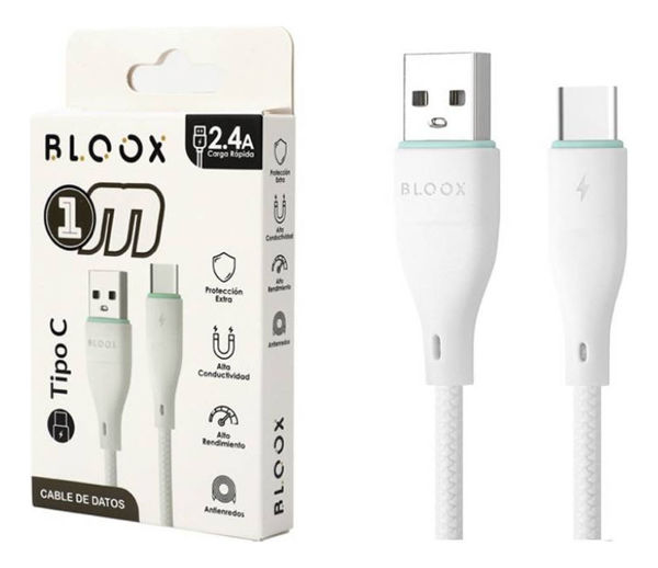Imagen de Cable Usb A A Usb C Bloox 1m Color Blanco