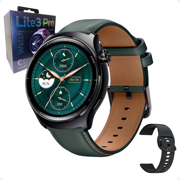 Imagen de Funda Negra Mibro Watch Lite 3 Pro Screen 1.32 Bluetooth Gps 5 Atm, Pulsera Verde Oscuro