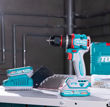 Imagen de Set 165 Piezas Total: Taladro Percutor Y Atornillador 66nm Sin Carbones, Con Batería 2.0ah, Cargador, Herramientas Manuales Y Maletín - Thkthp11652