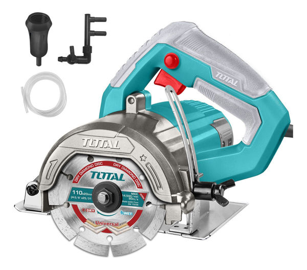Imagen de Sierra Total 1400w Cortadora De Cerámica Mármol Azulejo Concreto, 4.3/8'' 110mm - Incluye Disco, Manguera Y Adaptadores - Ts3141106